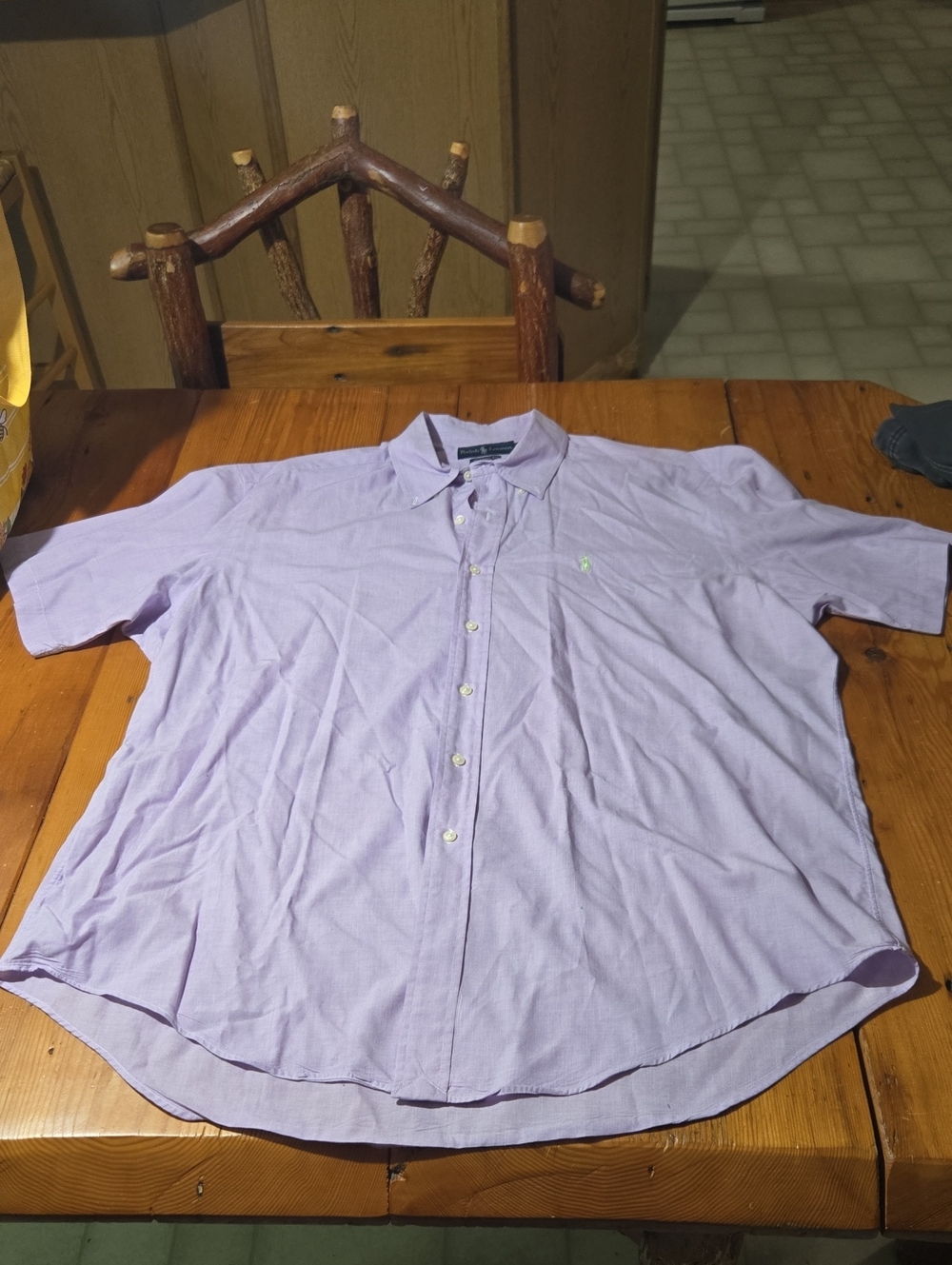 Ralph Lauren Men’s Light Purple Short-Sleeve Button-Down Shirt Sz Xl Cotton